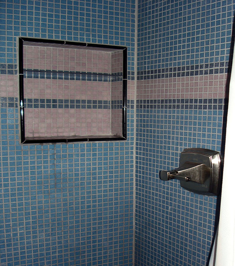 Glass Tile Shower Tile Niche Glass Tile Mosaic Shower Bathroom Renovation Tile Specialist Glass Tile Trim